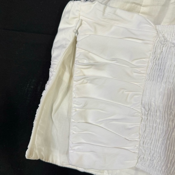 NWT ZARA Women’s Ruched White Tube Top Sz L - Picture 6 of 11